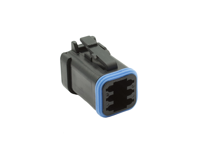 6 Contacts Male Standard Rectangular Black Connector - PEC