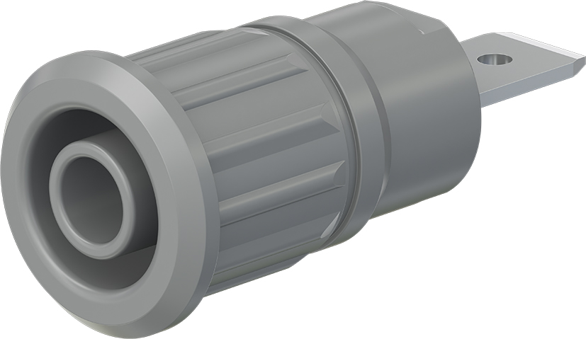 4 mm veiligheidscontactdoos grijs - SEB4-F6,3N grijs