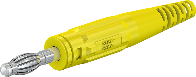 4 mm in-line plug geel - L-409 geel