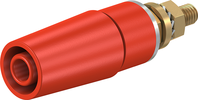 4 mm veiligheidscontactdoos rood - SAB4-G rood