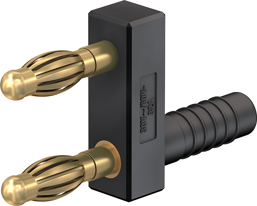 4 mm verbindingsstekker zwart - KS4-14LA/A zwart
