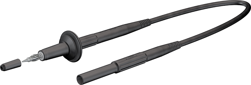 4 mm veiligheidstestkabel 150 cm zwart - XHL-5000 zwart
