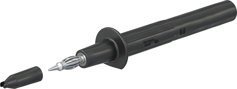 4 mm veiligheidsproefsonde zwart - PP-115/4 zwart