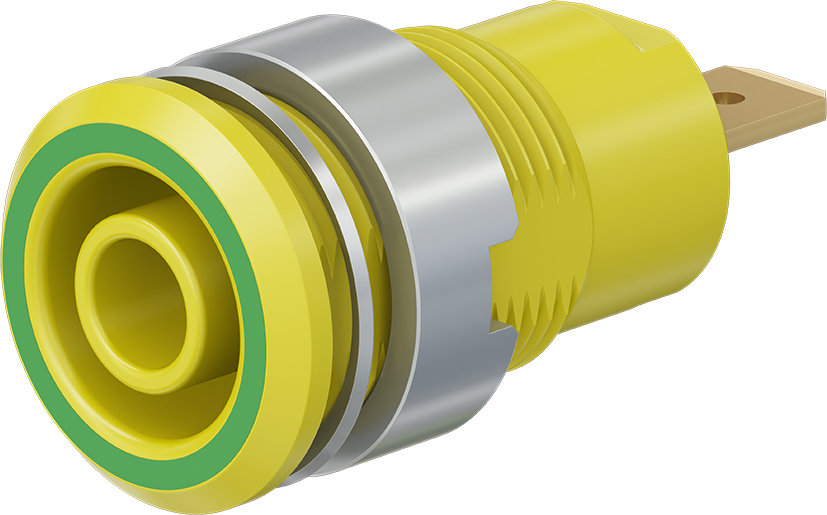 4 mm veiligheidssocket groen/geel - SLB4-F groen/geel