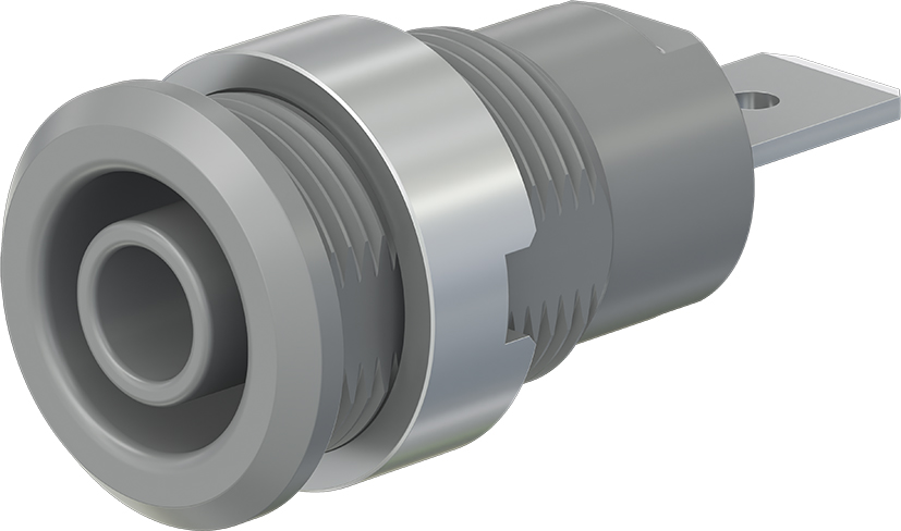 4 mm veiligheidscontactdoos grijs - SLB4-F6,3/N-X grijs