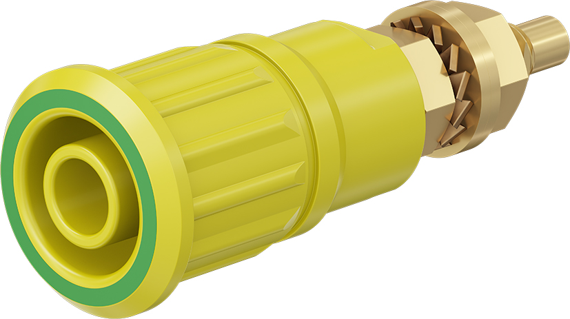 4 mm veiligheidssocket groen/geel - SEB4-G groen/geel