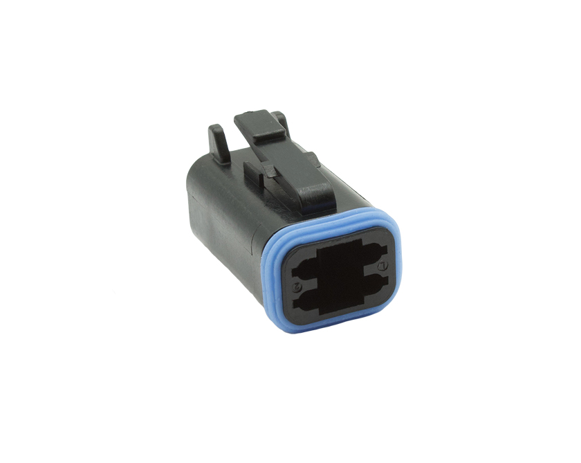 4 Contacts Male Standard Rectangular Black Connector