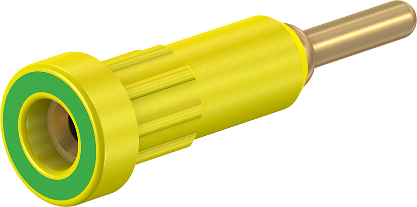 2 mm stekker groen/geel - EB2-A groen/geel