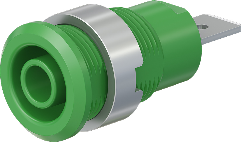 4 mm veiligheidscontactdoos groen - SLB4-F6,3/N-X groen