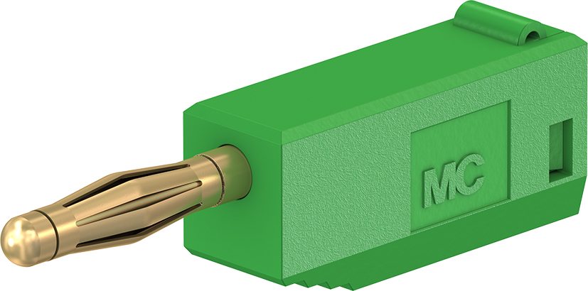 2 mm stekker compleet groen - SLS205 groen