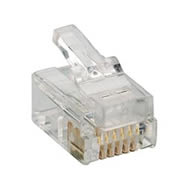 Modulaire stekker, 6p6c (RJ12), met vergrendelingsgrendel, piercingtechnologie voor ronde kabel