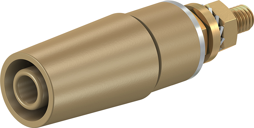 4 mm veiligheidssokkel bruin - SAB4-G bruin