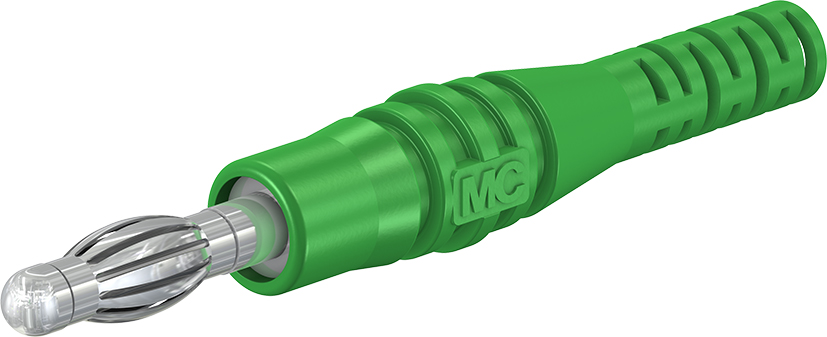 4 mm in-line stekker groen - L-400 groen