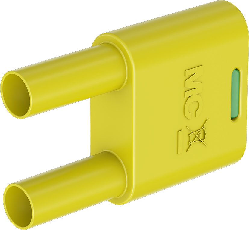 4mm geïsoleerde verbindingsstekker groen-geel - SKS2-4N-19 groen-geel