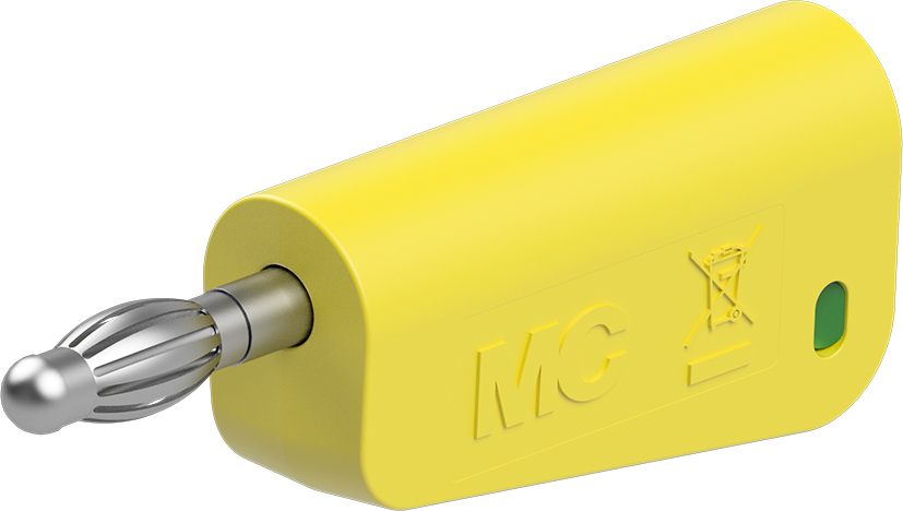 4 mm stekker compleet geel-groen - LM-4N-39 geel-groen