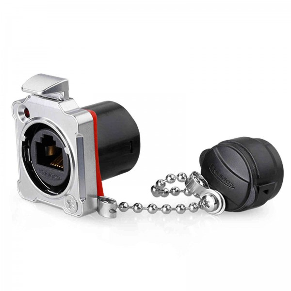 BD-24 RJ45 Snap lock chassissteekverbinder, vrouwelijk, metalen behuizing, IP65/67/68