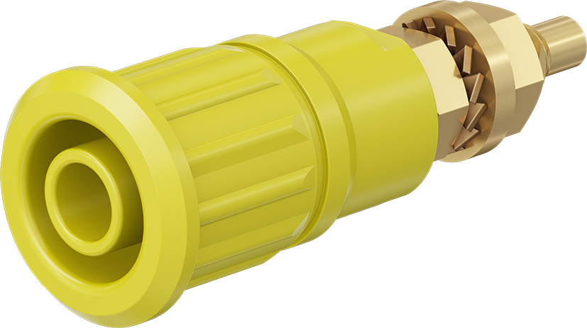4 mm veiligheidscontact geel - SEB4-G geel
