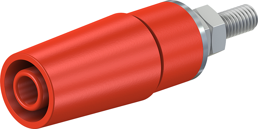 4 mm veiligheidscontactdoos rood - SAB4-G/N-X rood