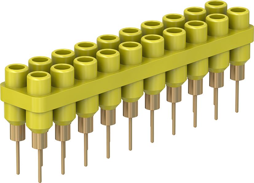 2 mm 20-poolstekkerstrip geel - BL2-6/20-0,65 geel