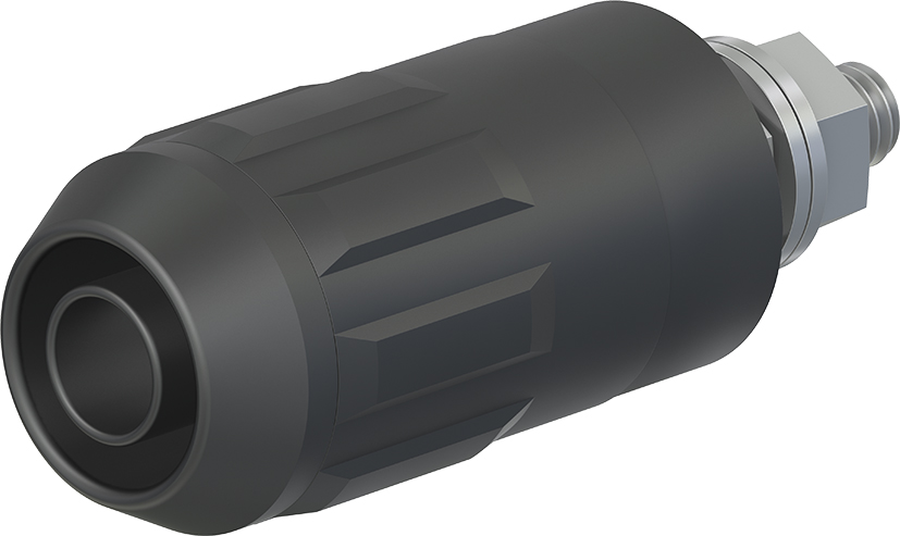 4 mm universele zwarte contactdoos - XUB-G zwart