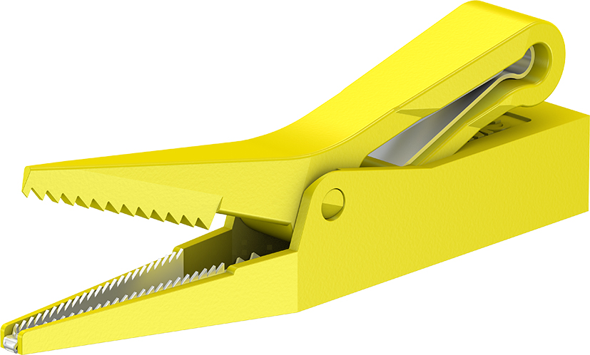 4 mm test clip geel - APK-4 geel