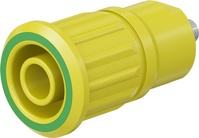 4 mm veiligheidssokkel groen/geel - SEB4-E groen/geel