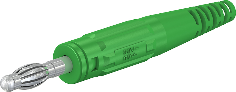 4 mm in-line plug groen - L-409 groen