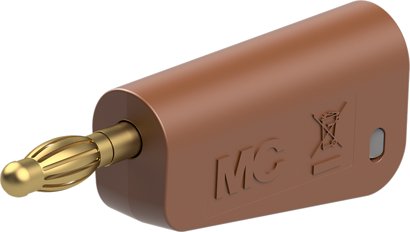 4 mm stekker compleet bruin - LQ-4A-39 bruin