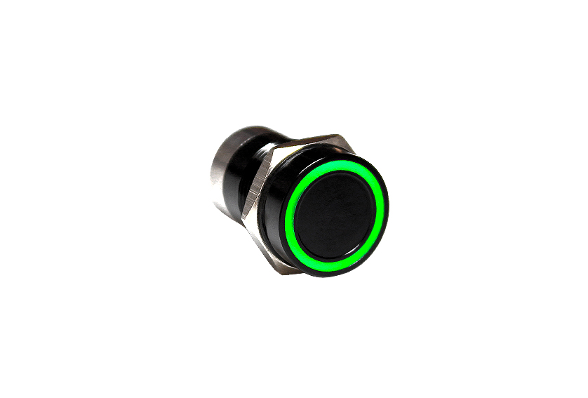 Capacitive switch, 16 mm, Normally Open ,Aluminium ,Black Anodised ,Green & Red LED ,12 VDC