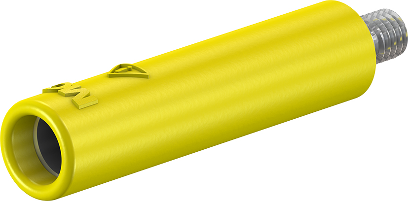 4 mm gele fitting - B4-E-M3-I geel