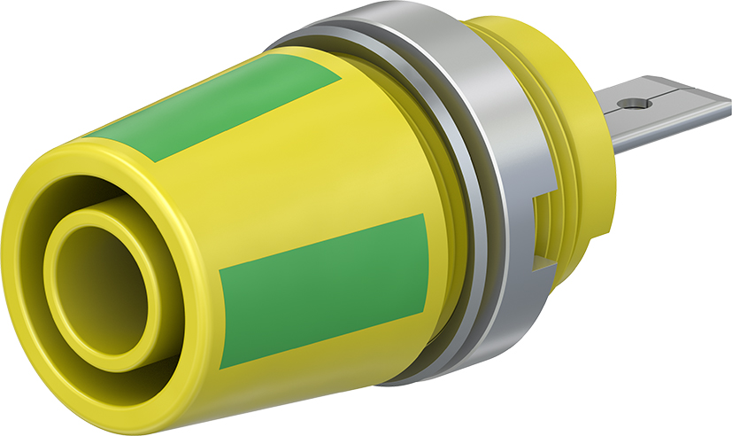 4 mm veiligheidsocket groen/geel - SAB4-F/A groen/geel