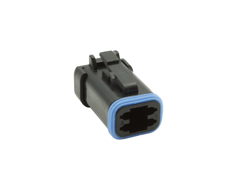 4 Contacts Male Standard Rectangular Black Connector - PEC