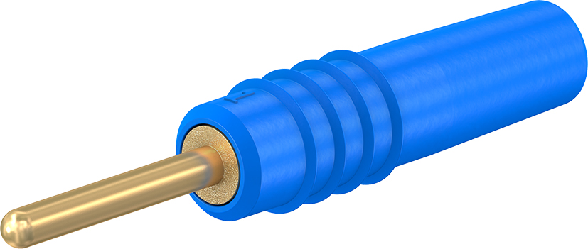1 mm stekker compleet blauw - SLS1-S blauw