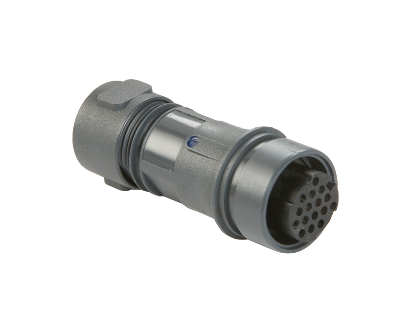 PXP6011 Series 4 Contact Socket Crimp/Solder Termination (contacts available separately) 7mm-9mm Cable (Yellow Gland) Plastic Body