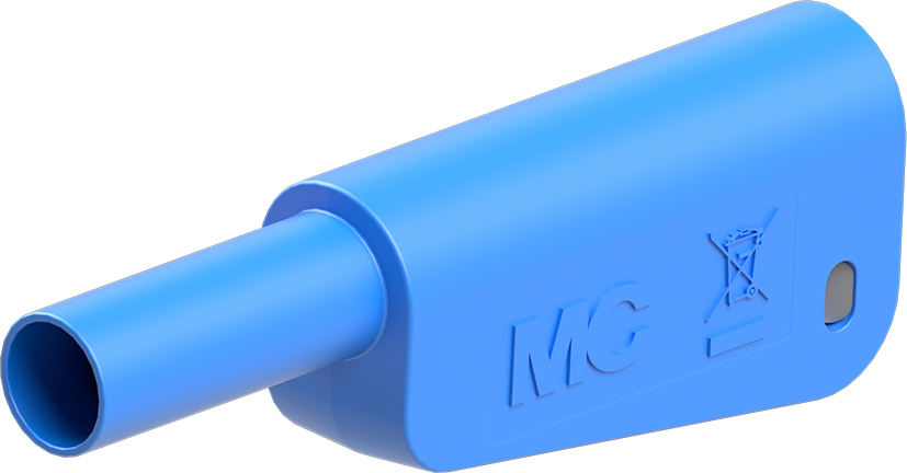 4 mm stekker compleet blauw - SLQ-4N-46 blauw