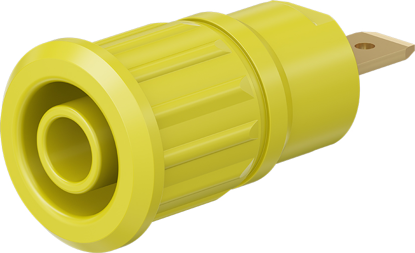 4 mm veiligheidscontactdoos geel - SEB4-F geel