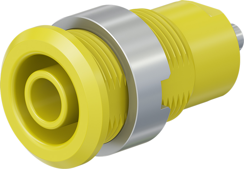 4 mm veiligheidscontact geel - SLB4-E geel