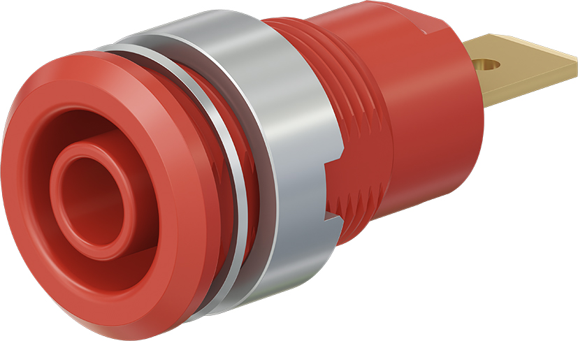 4 mm veiligheidssocket rood - SLB4-F6,3 rood