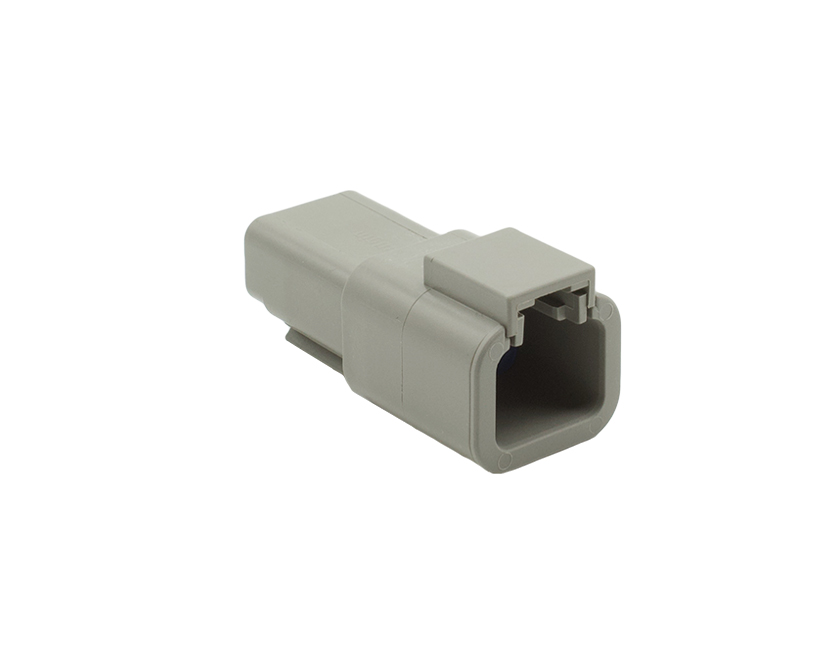 2 Contacts Female Power Rectangular Grey Connector