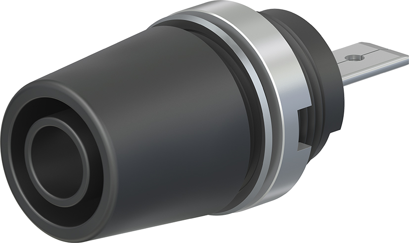 4 mm veiligheidscontactdoos zwart - SAB4-F/A zwart