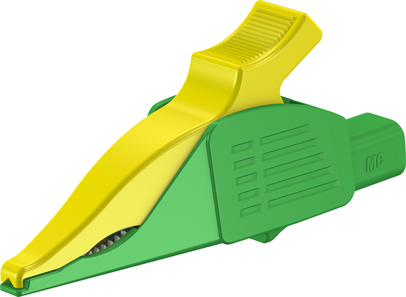 4 mm testclip dolfijn groen/geel - XDK-1033/I-2 groen/geel