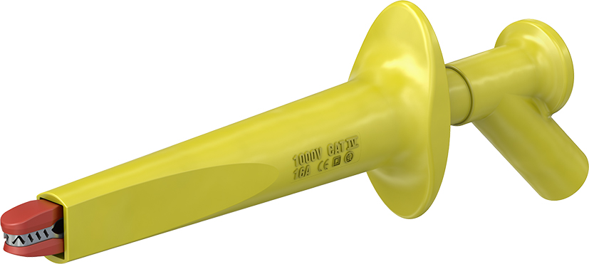 4 mm testclip met stalen bekken geel - AB200 geel