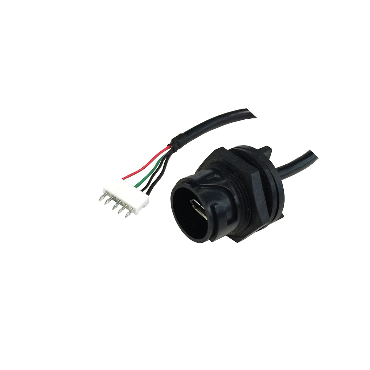 PXP4043 Rear Panel Mount Connector USB Sealed Micro B Socket to 5 Way Header