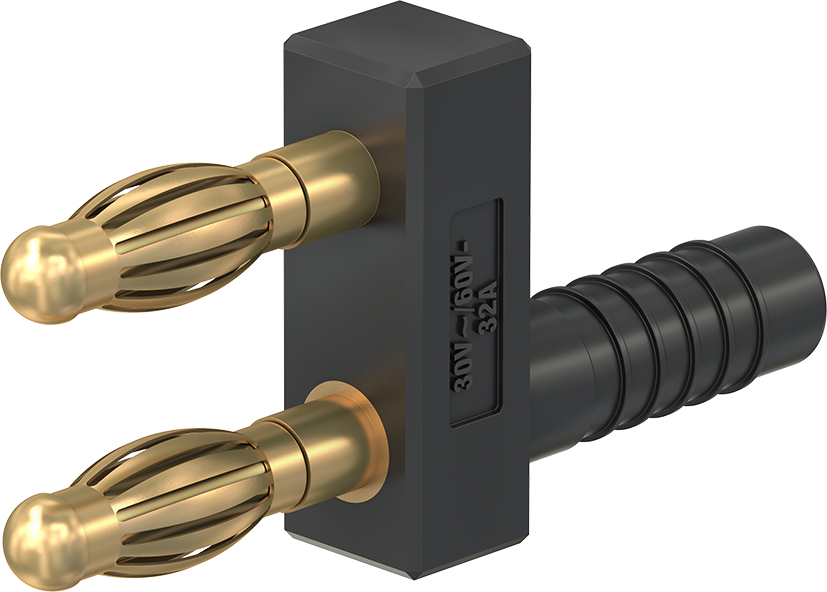 4 mm aansluitstekker zwart - KS4-11L/1A/A zwart