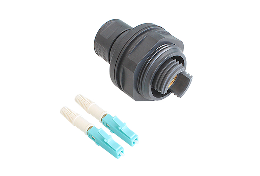 2 Channel Jam Nut to LC Connector Cable Assembly