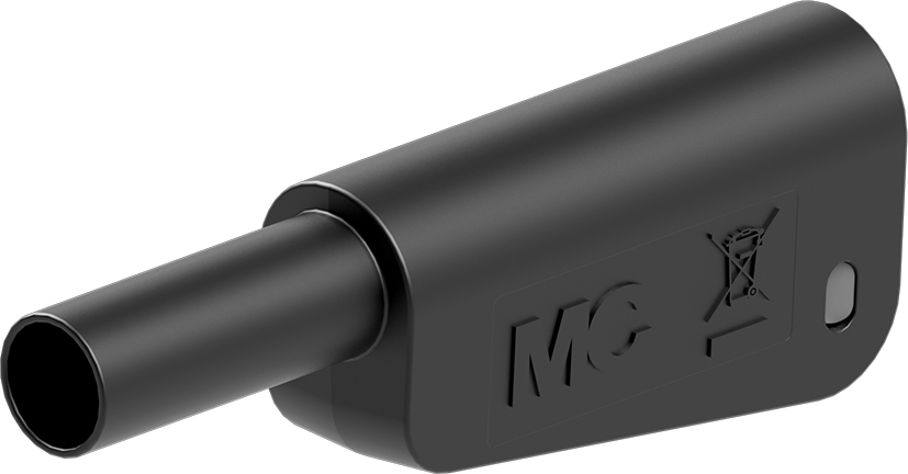 4 mm stekker compleet zwart - SLQ-4N-46 zwart
