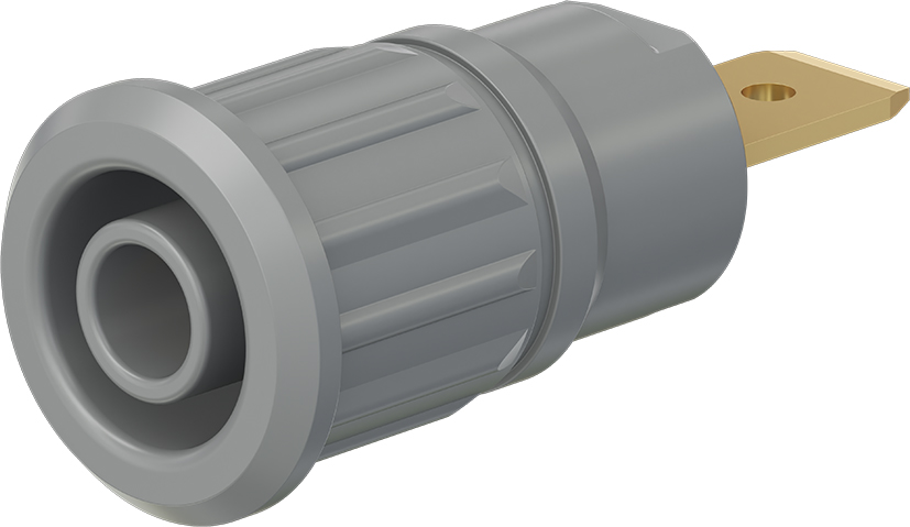 4 mm veiligheidssocket grijs - SEB4-F/6,3 grijs