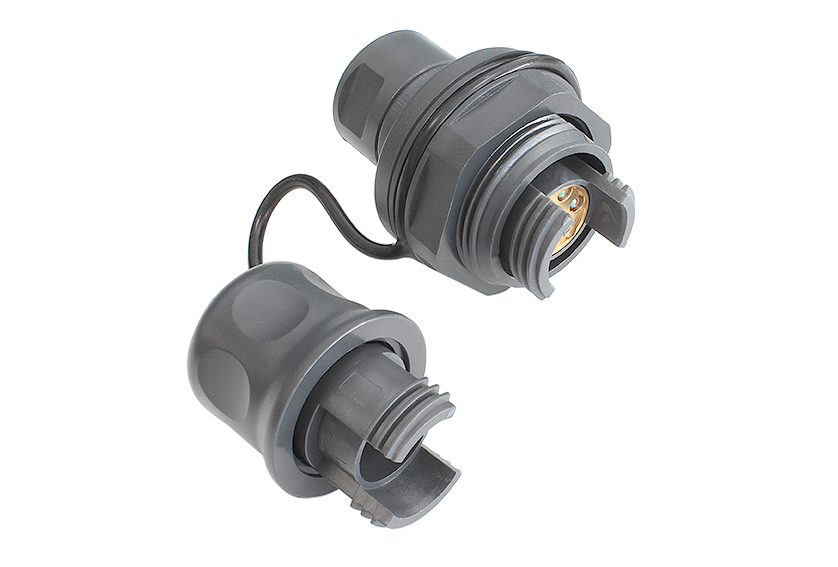 2 Channel Jam Nut Bulkhead Connector with Cable Retention
