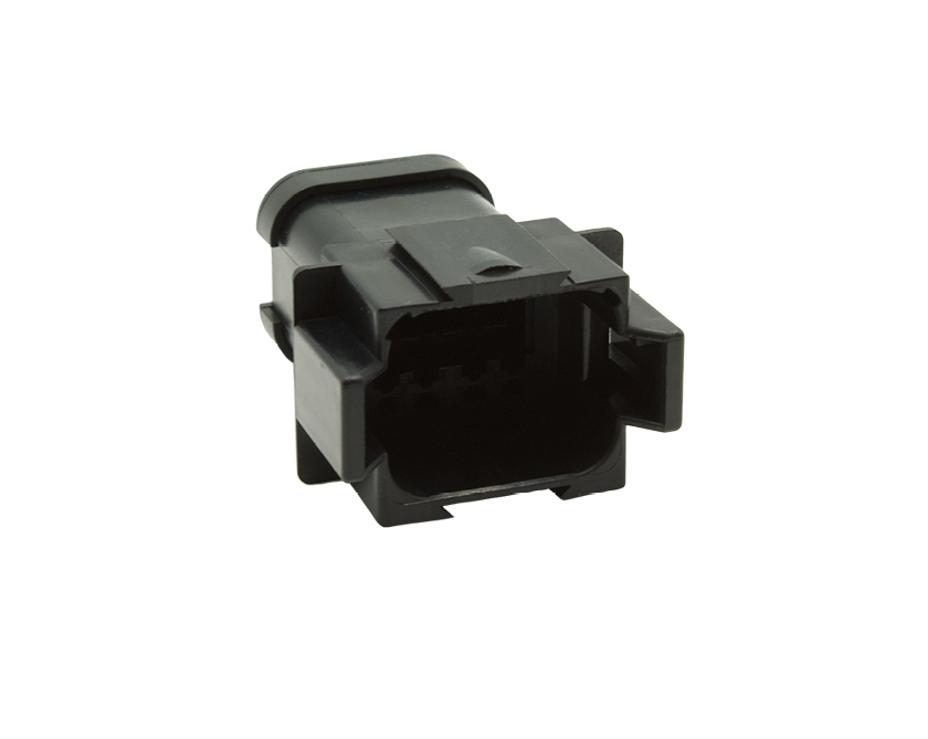 8 Contacts Female Standard Rectangular Black Connector - PEC