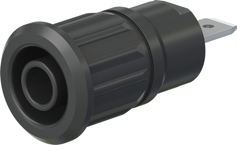 4 mm veiligheidscontact zwart - SEB4-F/N zwart